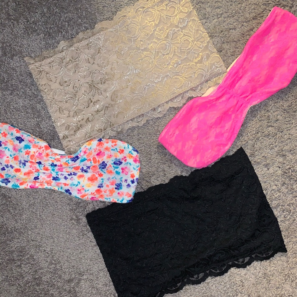 4 lace bandeau tops